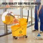 Κάδος σφουγγαρίστρας VEVOR με Wringer, 35 Qt.Επαγγελματικός κάδος σφουγγαρίστρας με πλευρικό σφουγγαρίστρα, κουβάς σφουγγαρίστρας πλαϊνής πίεσης και κομπό σε ρόδες, για επαγγελματικό/βιομηχανικό/επαγγελματικό καθαρισμό δαπέδου, κίτρινο