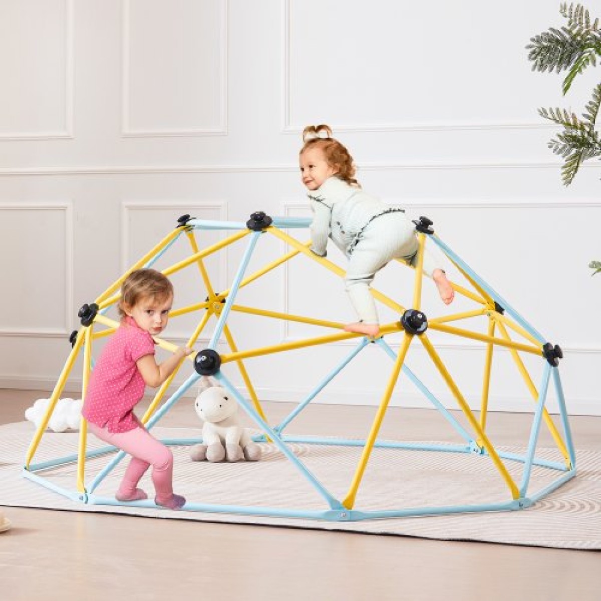 VEVOR Climbing Dome, 6FT Geometric Dome Climber Play Center για παιδιά 3 έως 9 ετών, Jungle Gym που υποστηρίζει 600LBS και Easy Assembly, με λαβή αναρρίχησης, εξοπλισμό παιχνιδιού εξωτερικού χώρου και εσωτερικού χώρου για παιδιά