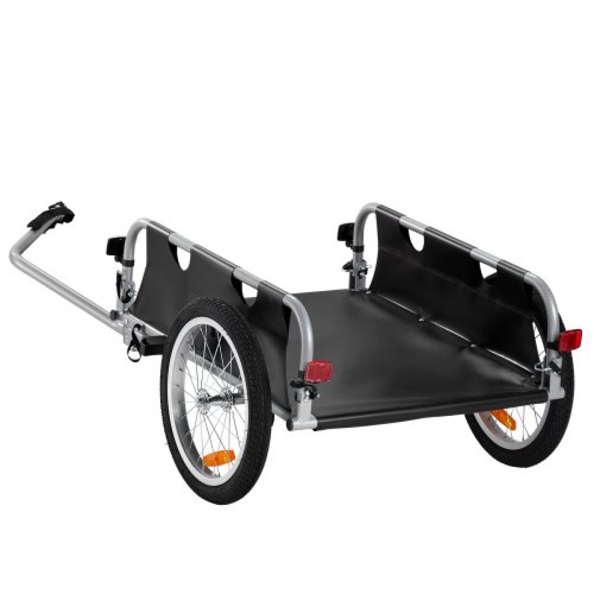 VEVOR Bike Cargo Trailer, χωρητικότητα 100 lbs, βαρέως τύπου καρότσι ποδηλάτου, αναδιπλούμενο συμπαγές χώρο αποθήκευσης & γρήγορη απελευθέρωση με γενικό κοτσαδόρο, τροχοί 16", ασφαλείς ανακλαστήρες, χωράει σε τροχούς ποδηλάτου 22"-28"