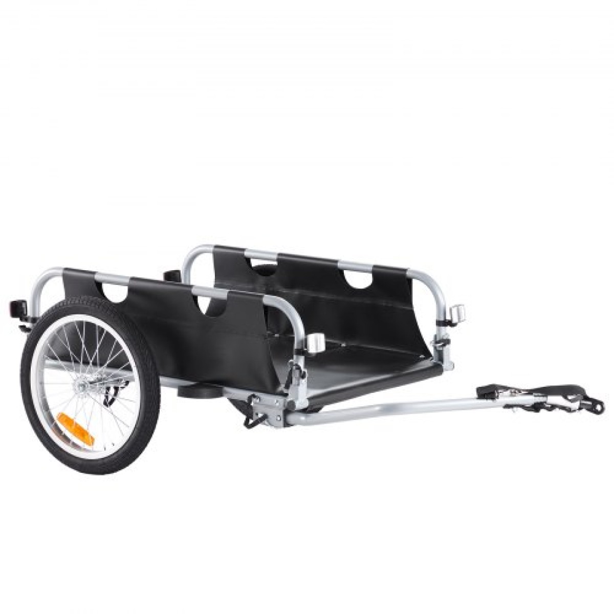 VEVOR Bike Cargo Trailer, χωρητικότητα 100 lbs, βαρέως τύπου καρότσι ποδηλάτου, αναδιπλούμενο συμπαγές χώρο αποθήκευσης & γρήγορη απελευθέρωση με γενικό κοτσαδόρο, τροχοί 16", ασφαλείς ανακλαστήρες, χωράει σε τροχούς ποδηλάτου 22"-28"