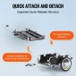 VEVOR Bike Cargo Trailer, χωρητικότητα 100 lbs, βαρέως τύπου καρότσι ποδηλάτου, αναδιπλούμενο συμπαγές χώρο αποθήκευσης & γρήγορη απελευθέρωση με γενικό κοτσαδόρο, τροχοί 16", ασφαλείς ανακλαστήρες, χωράει σε τροχούς ποδηλάτου 22"-28"