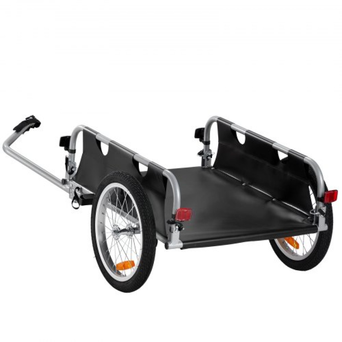 VEVOR Bike Cargo Trailer, χωρητικότητα 100 lbs, βαρέως τύπου καρότσι ποδηλάτου, αναδιπλούμενο συμπαγές χώρο αποθήκευσης & γρήγορη απελευθέρωση με γενικό κοτσαδόρο, τροχοί 16", ασφαλείς ανακλαστήρες, χωράει σε τροχούς ποδηλάτου 22"-28"