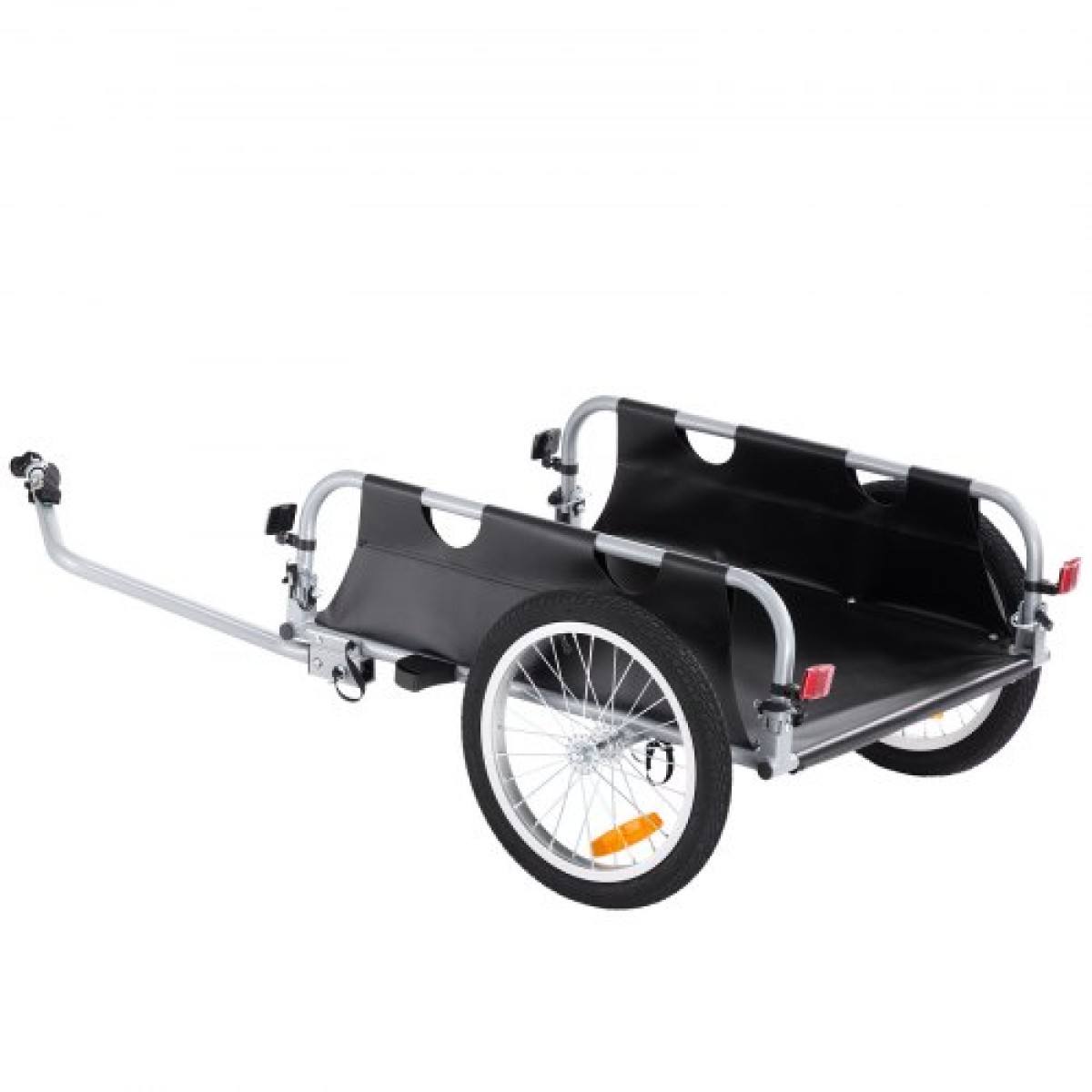 VEVOR Bike Cargo Trailer, χωρητικότητα 100 lbs, βαρέως τύπου καρότσι ποδηλάτου, αναδιπλούμενο συμπαγές χώρο αποθήκευσης & γρήγορη απελευθέρωση με γενικό κοτσαδόρο, τροχοί 16", ασφαλείς ανακλαστήρες, χωράει σε τροχούς ποδηλάτου 22"-28"