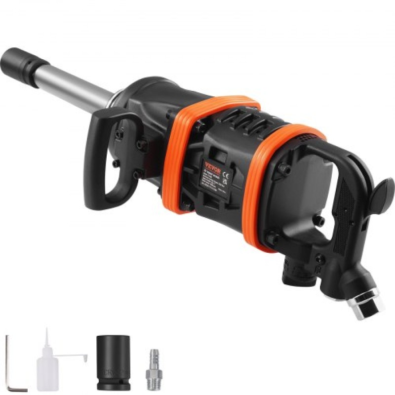 VEVOR 2,5 cm Αεροκλειδί κρούσης, Έως 7016,37 N·m Beast Reverse Torque Output Pneumatic Impact Gun w/ 20cm Extended Anvil για επισκευές και συντήρηση μηχανημάτων βαρέως τύπου / Ημιφορτηγού / Λεωφορείου