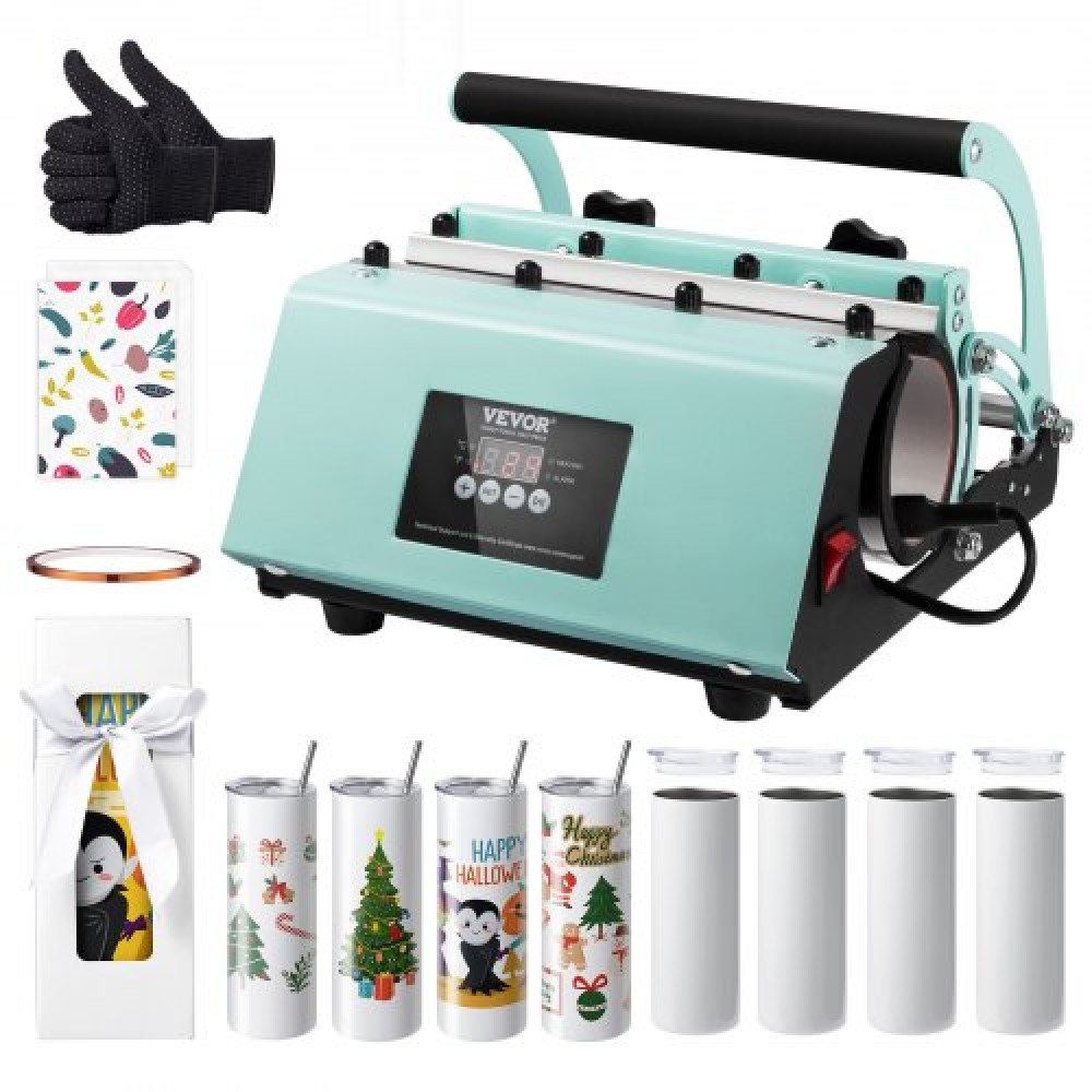 VEVOR Tumbler Heat Press Machine Tumbler Press Set with 8 Sublimation Tumblers