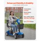 VEVOR 4-Wheel Folding Mobility Scooter για Ενήλικες & Ηλικιωμένους, Electric Mobility Scooter με 25KM Long Ran, Αναπηρικό αμαξίδιο ταξιδιού με αντιολισθητικούς τροχούς, ικανότητα αναρρίχησης 9° & φόρτωση 120kg