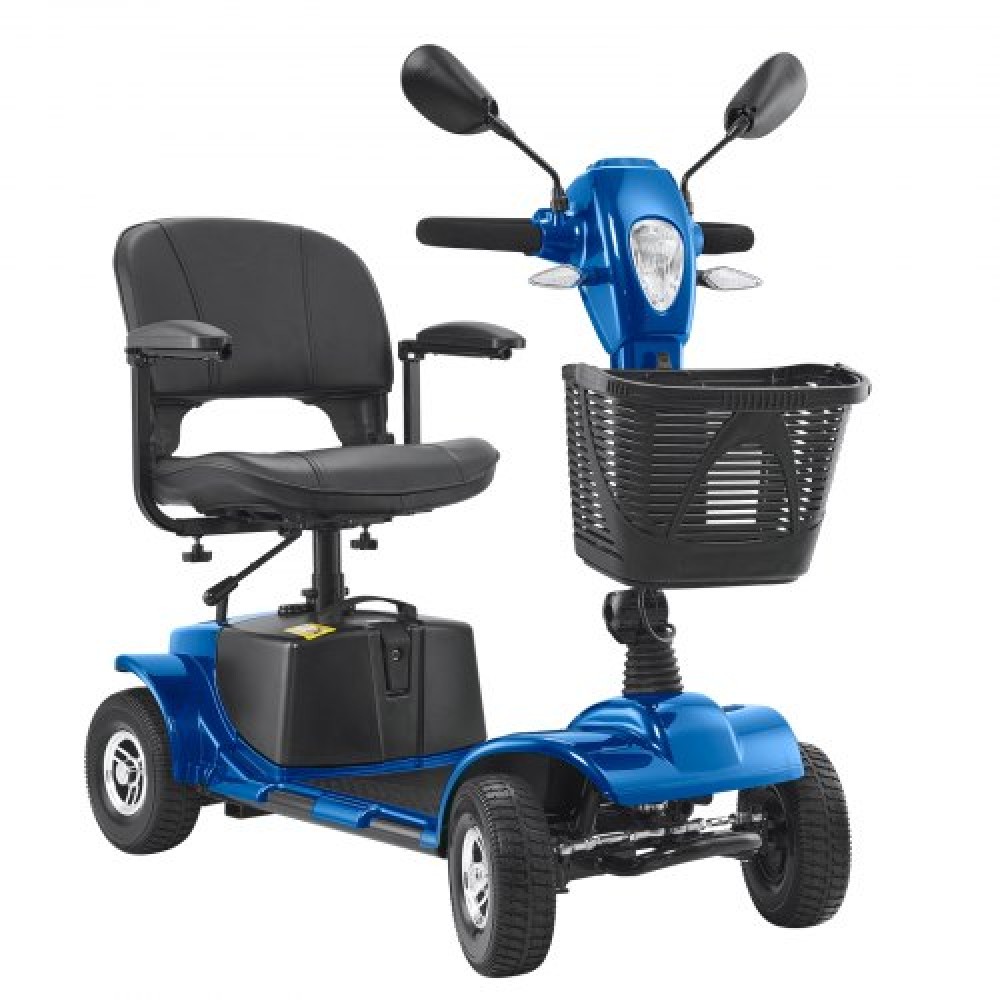 VEVOR 4-Wheel Folding Mobility Scooter για Ενήλικες & Ηλικιωμένους, Electric Mobility Scooter με 25KM Long Ran, Αναπηρικό αμαξίδιο ταξιδιού με αντιολισθητικούς τροχούς, ικανότητα αναρρίχησης 9° & φόρτωση 120kg