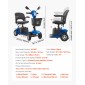 VEVOR 4-Wheel Folding Mobility Scooter για Ενήλικες & Ηλικιωμένους, Electric Mobility Scooter με 25KM Long Ran, Αναπηρικό αμαξίδιο ταξιδιού με αντιολισθητικούς τροχούς, ικανότητα αναρρίχησης 9° & φόρτωση 120kg