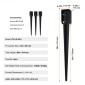 VEVOR Fence Post Anchor Ground Spike, 4 πακέτο 36 x 4 x 4 ίντσες εξωτερική διάμετρος (εσωτερική διάμετρος 3,5 x 3,5 ίντσες), μεταλλική μαύρη σκόνη με επίστρωση πάσσαλου, για κιγκλίδωμα κήπου κατάστρωμα γραμματοκιβωτίου