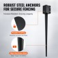 VEVOR Fence Post Anchor Ground Spike, 4 πακέτο 36 x 4 x 4 ίντσες εξωτερική διάμετρος (εσωτερική διάμετρος 3,5 x 3,5 ίντσες), μεταλλική μαύρη σκόνη με επίστρωση πάσσαλου, για κιγκλίδωμα κήπου κατάστρωμα γραμματοκιβωτίου