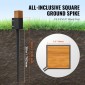 VEVOR Fence Post Anchor Ground Spike, 4 πακέτο 36 x 4 x 4 ίντσες εξωτερική διάμετρος (εσωτερική διάμετρος 3,5 x 3,5 ίντσες), μεταλλική μαύρη σκόνη με επίστρωση πάσσαλου, για κιγκλίδωμα κήπου κατάστρωμα γραμματοκιβωτίου