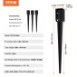 VEVOR Fence Post Anchor Ground Spike, 4 πακέτο 36 x 4 x 4 ίντσες εξωτερική διάμετρος (εσωτερική διάμετρος 3,5 x 3,5 ίντσες), μεταλλική μαύρη σκόνη με επίστρωση πάσσαλου, για κιγκλίδωμα κήπου κατάστρωμα γραμματοκιβωτίου