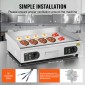 Εμπορική ηλεκτρική σχάρα VEVOR, 655 x 400 mm, 4000W, Ρυθμιζόμενος έλεγχος θερμοκρασίας 50-300°C, Επίπεδη ψησταριά από ανοξείδωτο ατσάλι με 2 σπάτουλες, 2 βούρτσες και 4 μαξιλαράκια ποδιών, για μπριζόλα (ΧΩΡΙΣ ΒΙΣΜΑ)