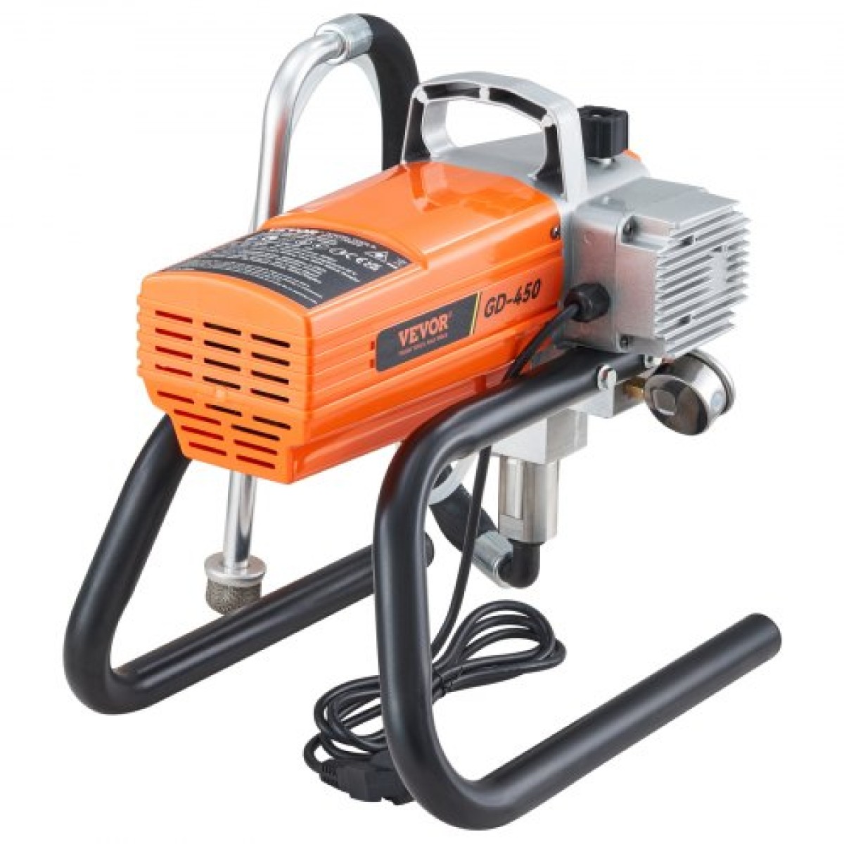 VEVOR Pro Airless Paint Paint Sprayer, Ηλεκτρικό Πιστόλι Ψεκασμού 1800W, Ρυθμιζόμενη πίεση ψεκασμού με σωλήνα για τοίχο και οροφή/χρώματα ξύλου και μετάλλων