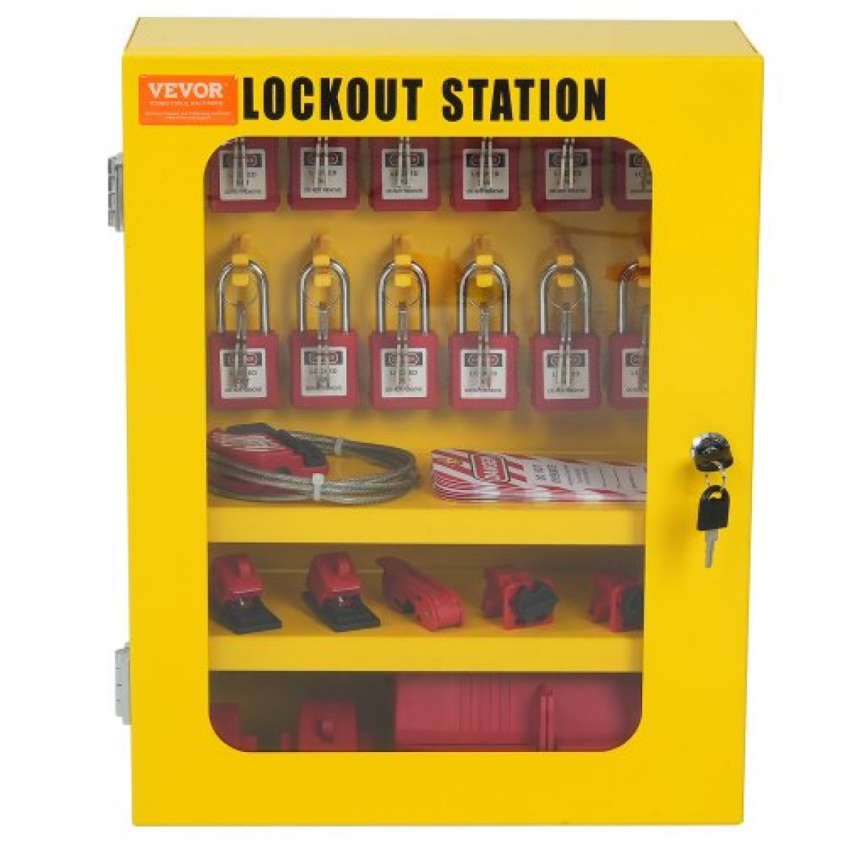 VEVOR Electrical Lockout Tagout Kit, 59 PCS Safety Lockout Σταθμός Tagout με λουκέτα, βύσματα, ετικέτες, δέσιμο, κλείδωμα βύσματος, κλείδωμα διακόπτη, κλείδωμα βαλβίδων, κλείδωμα καλωδίου, τσάντα κλειδώματος, κουτί