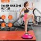 VEVOR Half Exercise Ball Trainer, 26 ιντσών Balance Ball Trainer, 1500lbs Capacity Stability Ball, Yoga Ball with Resistance Bands & Foot Pump, Strength Fitness Ball for Home Gym Workout Full Body, Ροζ