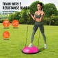 VEVOR Half Exercise Ball Trainer, 26 ιντσών Balance Ball Trainer, 1500lbs Capacity Stability Ball, Yoga Ball with Resistance Bands & Foot Pump, Strength Fitness Ball for Home Gym Workout Full Body, Ροζ
