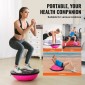 VEVOR Half Exercise Ball Trainer, 26 ιντσών Balance Ball Trainer, 1500lbs Capacity Stability Ball, Yoga Ball with Resistance Bands & Foot Pump, Strength Fitness Ball for Home Gym Workout Full Body, Ροζ