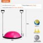 VEVOR Half Exercise Ball Trainer, 26 ιντσών Balance Ball Trainer, 1500lbs Capacity Stability Ball, Yoga Ball with Resistance Bands & Foot Pump, Strength Fitness Ball for Home Gym Workout Full Body, Ροζ