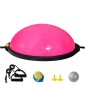 VEVOR Half Exercise Ball Trainer, 26 ιντσών Balance Ball Trainer, 1500lbs Capacity Stability Ball, Yoga Ball with Resistance Bands & Foot Pump, Strength Fitness Ball for Home Gym Workout Full Body, Ροζ