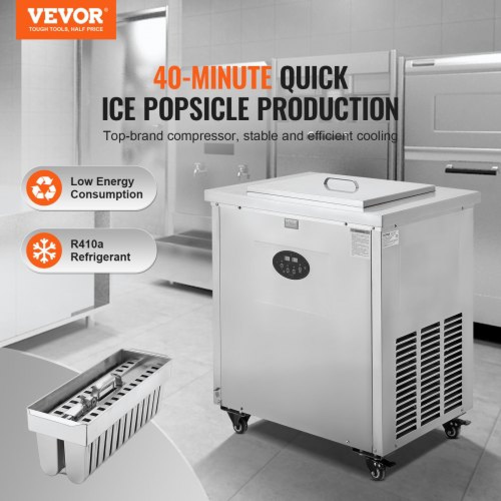 VEVOR Commercial Popsicle Machine, 2 Mold Set - 52 PCS Ice Pops Making Machine, Stainless Steel Commercial Ice Lolly Maker, Ice Sticks Popsicle Machine for Bar, Cafe, Milktea Store (26PCS / Σετ καλουπιών)