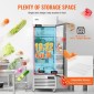 Επαγγελματικό Ψυγείο VEVOR 20,12 Cu.ft, Reach In όρθιο Ψυγείο μονή πόρτα, αυτόματη απόψυξη ανοξείδωτο ψυγείο με 3 ράφια, έλεγχο θερμοκρασίας 28,4 έως 46,4 ° F και 4 τροχούς