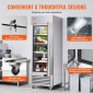 Επαγγελματικό Ψυγείο VEVOR 20,12 Cu.ft, Reach In όρθιο Ψυγείο μονή πόρτα, αυτόματη απόψυξη ανοξείδωτο ψυγείο με 3 ράφια, έλεγχο θερμοκρασίας 28,4 έως 46,4 ° F και 4 τροχούς