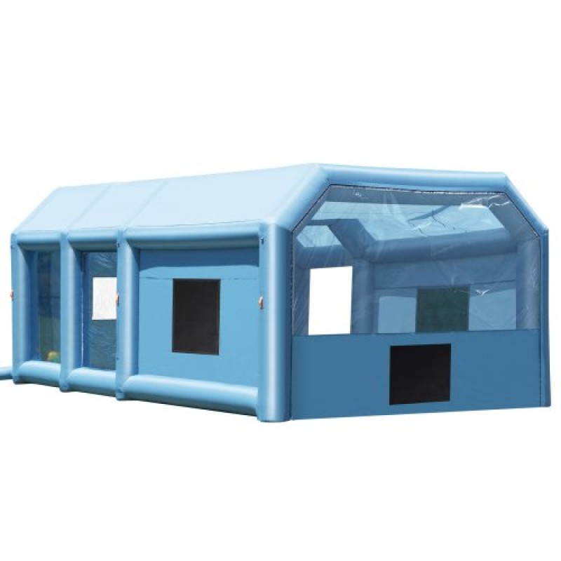 Φουσκωτός θάλαμος βαφής VEVOR, 32,8 x 21 x 14,8 ft/10 x 6,4 x 4,5 m Φουσκωτός θάλαμος ψεκασμού, με ισχυρούς φυσητήρες 1100W+750W και σύστημα φίλτρου αέρα, φορητός θάλαμος βαφής αυτοκινήτου για μεγάλα φορτηγά, μεγάλα φορτηγά μηχανημάτων, Large