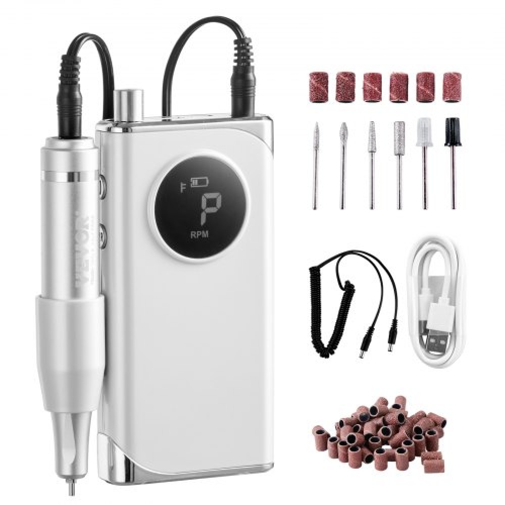 VEVOR Electric Cordless Nail Drill 40000RPM Nail E File Machine with LCD-Display
