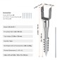 VEVOR No Dig Ground Anchor, 1 Pack 3,94 x 2,76 x 27,56 in DIY Screw in Post Stake, Περιλαμβάνει 6 Lag Bots & Rebar, U-Shape Heavy Duty Steel Stand, Ιδανική για στύλους γραμματοκιβωτίου και στύλους φράχτη
