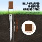 VEVOR No Dig Ground Anchor, 1 Pack 3,94 x 2,76 x 27,56 in DIY Screw in Post Stake, Περιλαμβάνει 6 Lag Bots & Rebar, U-Shape Heavy Duty Steel Stand, Ιδανική για στύλους γραμματοκιβωτίου και στύλους φράχτη