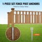 VEVOR No Dig Ground Anchor, 1 Pack 3,94 x 2,76 x 27,56 in DIY Screw in Post Stake, Περιλαμβάνει 6 Lag Bots & Rebar, U-Shape Heavy Duty Steel Stand, Ιδανική για στύλους γραμματοκιβωτίου και στύλους φράχτη