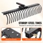 VEVOR Tow Behind Rake, 60" Tow Dethatcher με 21 Steel Coil Tines, Lawn Dethatcher Rake προσαρμόζεται σε γραμμές εργαλείων 48" ή 60" και συστήματα ανάρτησης 3 σημείων, για φύλλα, πευκοβελόνες και γρασίδι