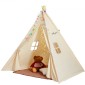 VEVOR Παιδική σκηνή παιχνιδιού, σκηνή Teepee για παιδιά 1-5 ετών, σκηνή για νήπια με ματ και βελούδινες διακοσμητικές μπάλες, σκηνή για παιδιά με παράθυρα για εσωτερικούς και εξωτερικούς χώρους, για αγόρια και κορίτσια, μπεζ