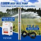 Υποβρύχια αντλία VEVOR Deep Well, 1500W 230V 60Hz, 9,8 m³/h 108 m Head, με καλώδιο 19,4 m & εξωτερικό κιβώτιο ελέγχου, Αντλίες νερού από ανοξείδωτο χάλυβα για βιομηχανική, άρδευση και οικιακή χρήση, IP68 αδιάβροχη