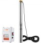 Υποβρύχια αντλία VEVOR Deep Well, 1500W 230V 60Hz, 9,8 m³/h 108 m Head, με καλώδιο 19,4 m & εξωτερικό κιβώτιο ελέγχου, Αντλίες νερού από ανοξείδωτο χάλυβα για βιομηχανική, άρδευση και οικιακή χρήση, IP68 αδιάβροχη