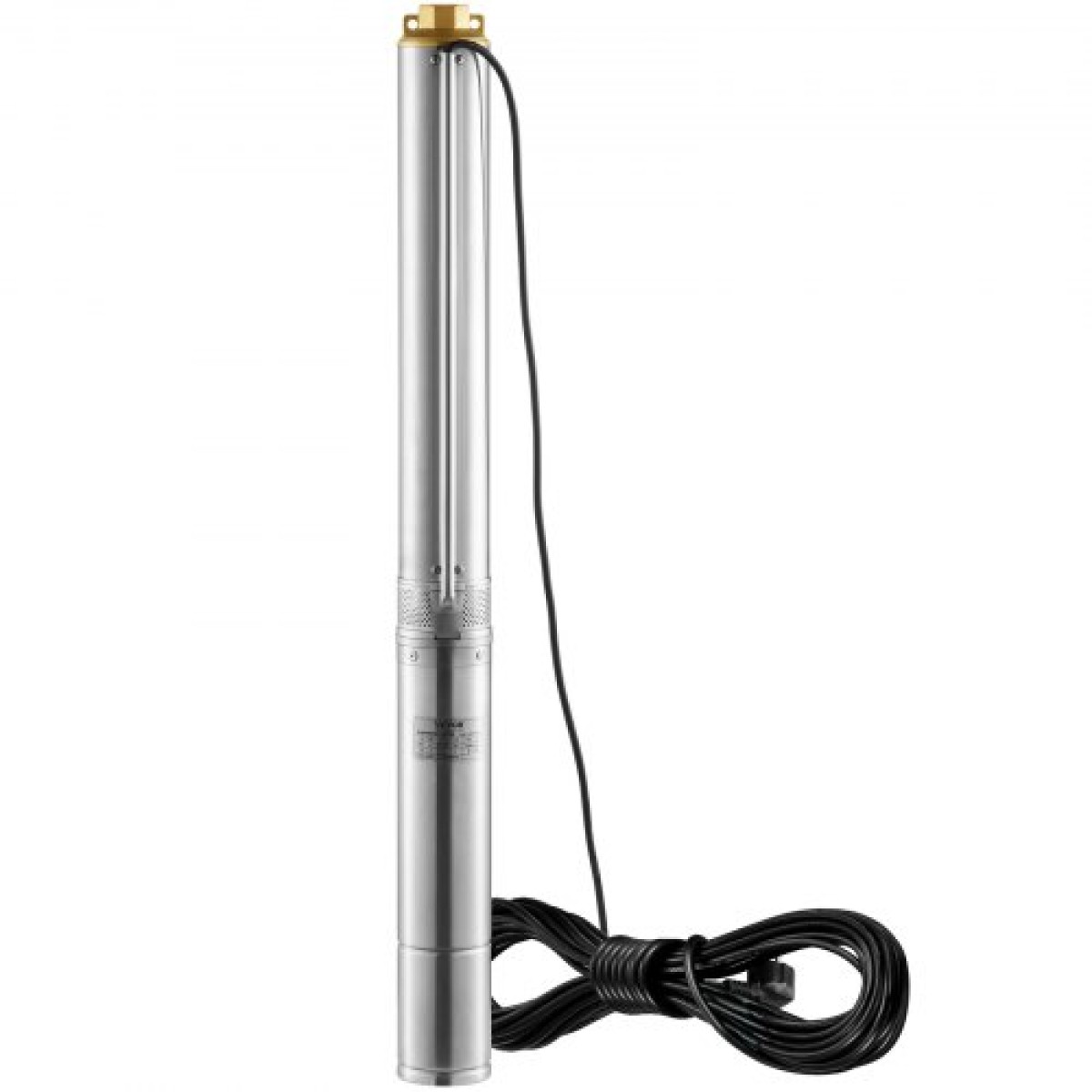 Υποβρύχια αντλία VEVOR Deep Well, 2HP/1500W 230V/50Hz, 9,8 m³/h Ροή 108 m Κεφαλή, με ηλεκτρικό καλώδιο 9,1 m, Αντλίες νερού από ανοξείδωτο χάλυβα για βιομηχανική, άρδευση και οικιακή χρήση, IP68 αδιάβροχο βαθμό