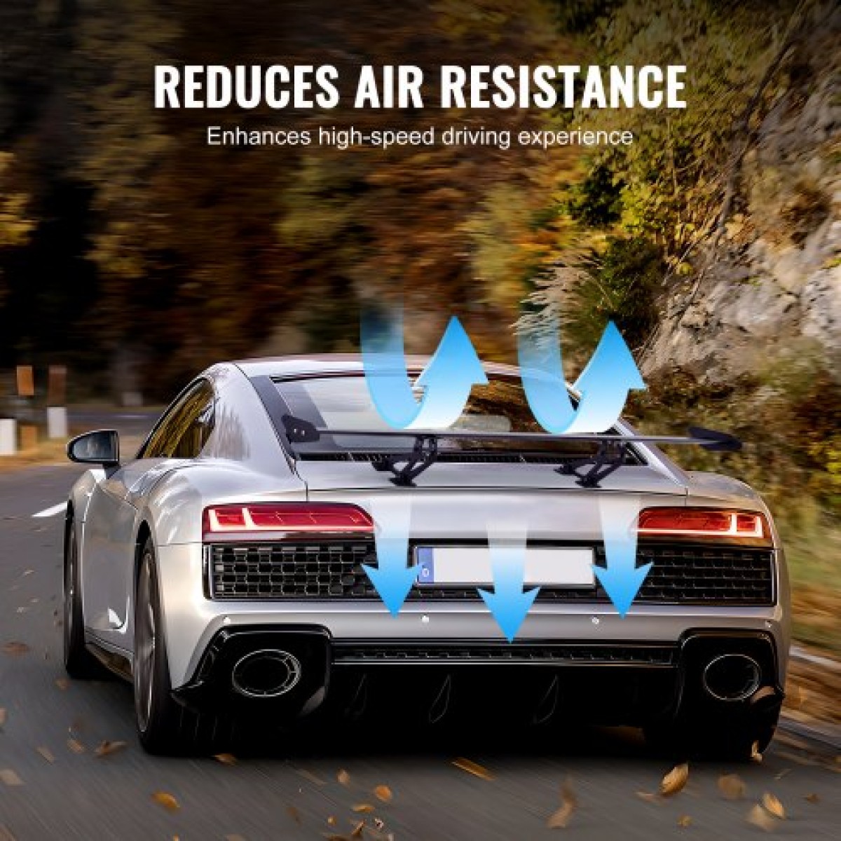 VEVOR Universal Rear Spoiler GT Style Adjustable Trunk Wing Car Racing 43,3"/110 cm