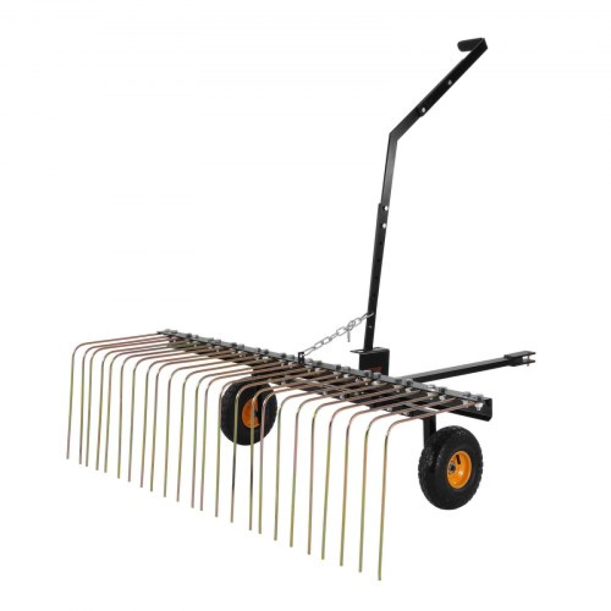 VEVOR Tow Behind Dethatcher, 60 ιντσών Row Dethatcher με 24 Steel Tines, Lawn Dethatcher Rake για ATV ή Mower, Tow Behind Lawn Rake με λαβή ανύψωσης για φύλλα, πευκοβελόνες και γρασίδι
