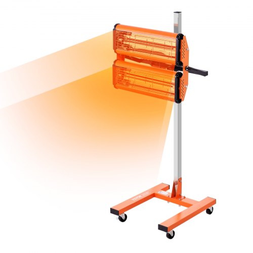 VEVOR Υπέρυθρη λάμπα πολυμερισμού, 2200W 1-60 λεπτά χρονισμός, Αυτόματη θέρμανση Φωτισμός πολυμερισμού αυτοκινήτου με βραχίονα, Θερμοσίφωνες ψεκασμού χώρου ψησίματος 5,17 τετραγωνικών μέτρων, Στεγνωτήρας βαφής για επιτόπια επισκευή, στέγνωμα κινητήρα