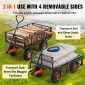 VEVOR Dump Cart, Metal Garden Dump Cart με εύκολο στη συναρμολόγηση πλαίσιο, Dump Wagon με 2-σε-1 Convertible Handle, Utility Wheelbarrow Χωρητικότητα 400 lbs, Ελαστικά 10 ιντσών