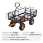 VEVOR Dump Cart, Metal Garden Dump Cart με εύκολο στη συναρμολόγηση πλαίσιο, Dump Wagon με 2-σε-1 Convertible Handle, Utility Wheelbarrow Χωρητικότητα 400 lbs, Ελαστικά 10 ιντσών