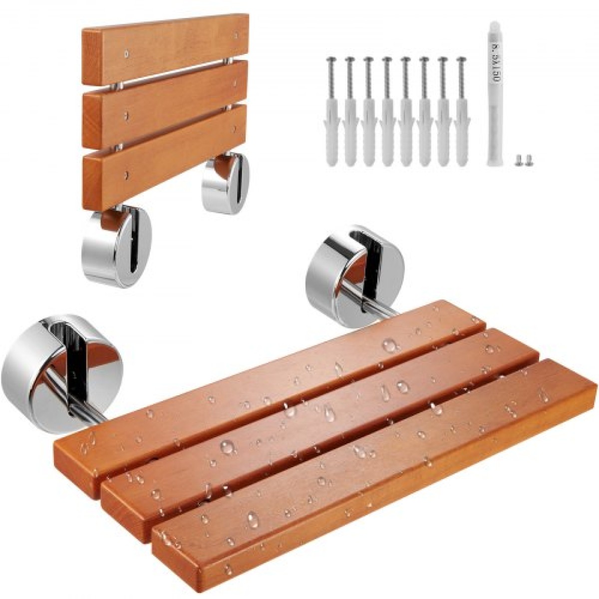 Πτυσσόμενο κάθισμα ντους VEVOR, 20,1" x 13,2" Αναδιπλωμένο, Πτυσσόμενο στον τοίχο πάγκο ντους με χωρητικότητα 440 λίβρες, Πτυσσόμενη καρέκλα ντους που εξοικονομεί χώρο, για ηλικιωμένους, έγκυες γυναίκες, παιδιά