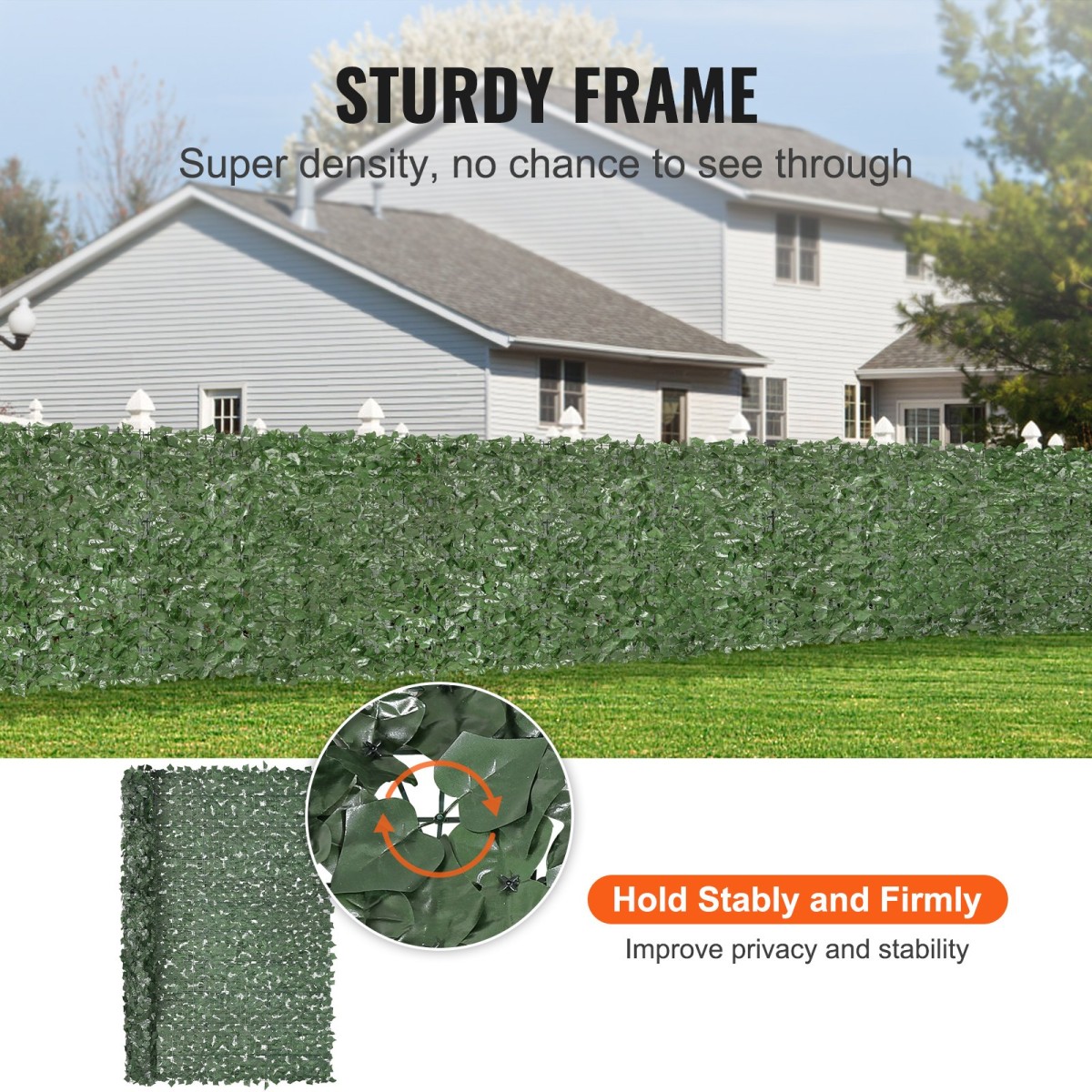 VEVOR Ivy Privacy Fence, 2440 x 1830 mm Τεχνητή πράσινη οθόνη τοίχου, Greenery Ivy Fence με ενισχυμένη άρθρωση, Faux Hedges Διακόσμηση αμπελόφυλλων για εξωτερικό κήπο, αυλή, μπαλκόνι, διακόσμηση βεράντας