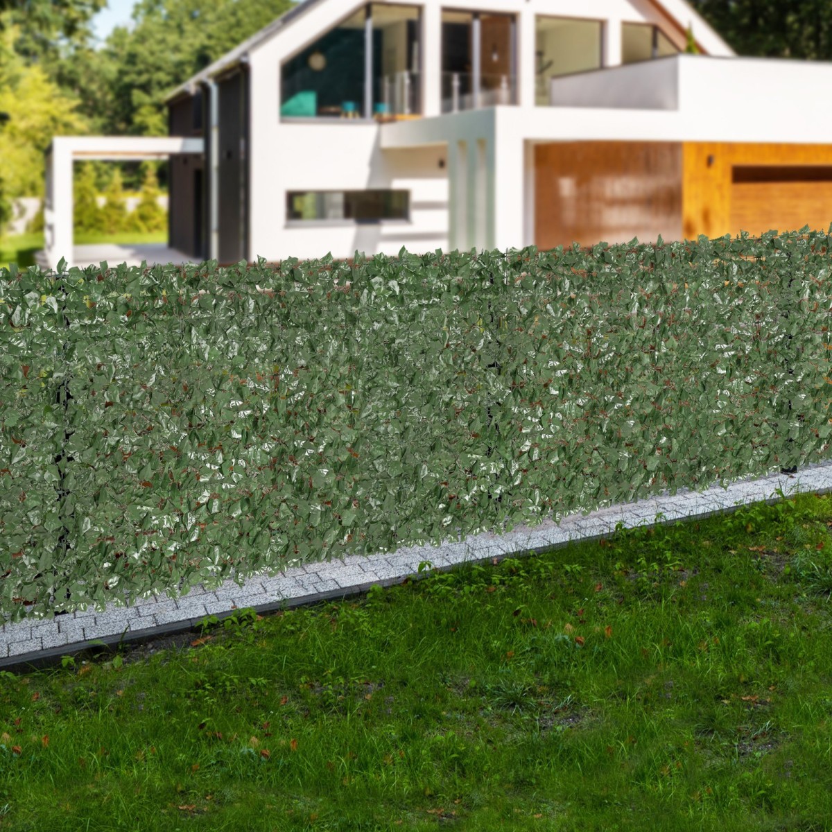 VEVOR Ivy Privacy Fence, 2440 x 1830 mm Τεχνητή πράσινη οθόνη τοίχου, Greenery Ivy Fence με ενισχυμένη άρθρωση, Faux Hedges Διακόσμηση αμπελόφυλλων για εξωτερικό κήπο, αυλή, μπαλκόνι, διακόσμηση βεράντας