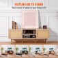 Βάση τηλεόρασης VEVOR Rattan για 65" (165,1 cm) Τηλεόραση Boho Βάση τηλεόρασης με ενσωματωμένη υποδοχή Oak