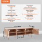 Βάση τηλεόρασης VEVOR Rattan για 65" (165,1 cm) Τηλεόραση Boho Βάση τηλεόρασης με ενσωματωμένη υποδοχή Oak