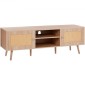 Βάση τηλεόρασης VEVOR Rattan για 65" (165,1 cm) Τηλεόραση Boho Βάση τηλεόρασης με ενσωματωμένη υποδοχή Oak