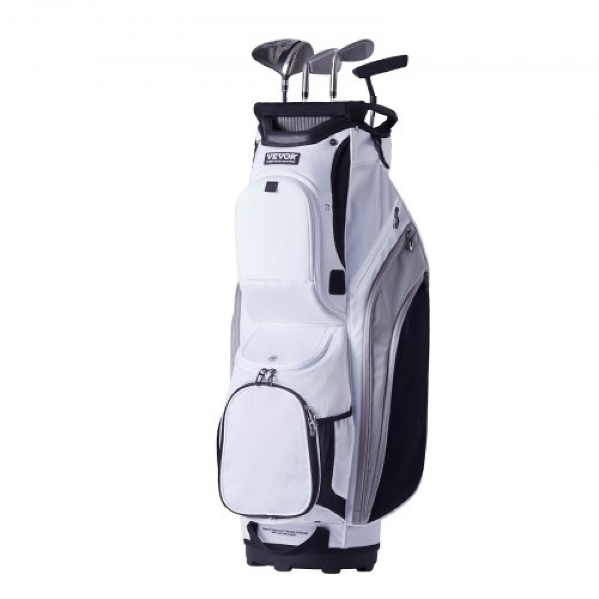 Τσάντα VEVOR Golf Cart with 14 Way Organizer Divider Top, Premium Nylon τσάντα 13 τσέπες, ανθεκτικές τσάντες γκολφ με λαβές & κάλυμμα σκόνης & αποσπώμενα λουριά για άνδρες και γυναίκες, λευκό χρώμα-μπλοκ