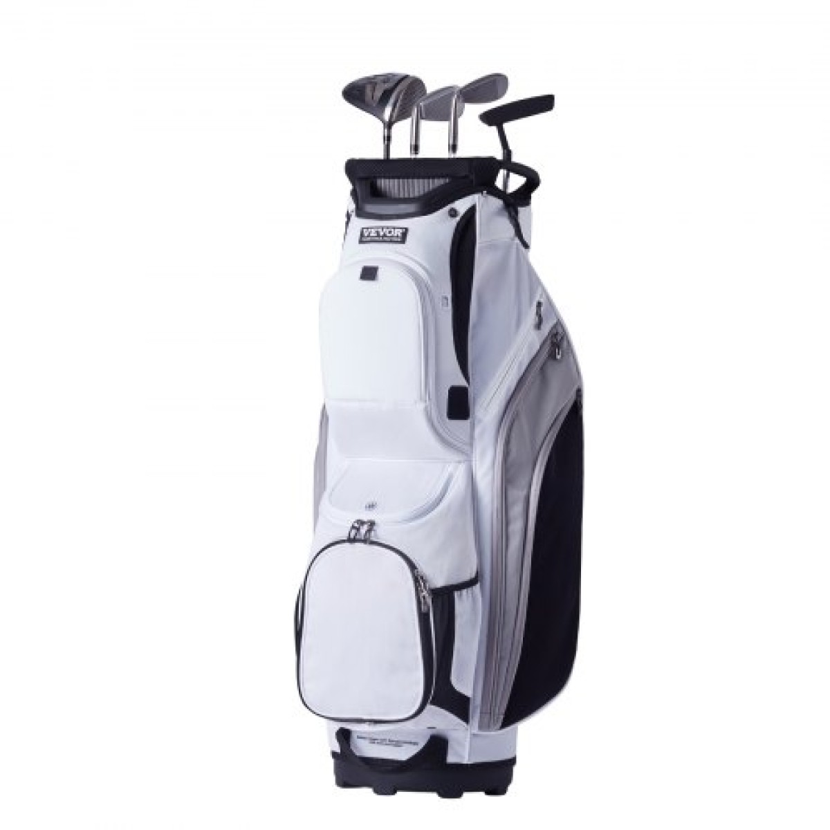Τσάντα VEVOR Golf Cart with 14 Way Organizer Divider Top, Premium Nylon τσάντα 13 τσέπες, ανθεκτικές τσάντες γκολφ με λαβές & κάλυμμα σκόνης & αποσπώμενα λουριά για άνδρες και γυναίκες, λευκό χρώμα-μπλοκ